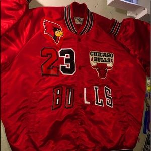 custom chalk line satin jacket